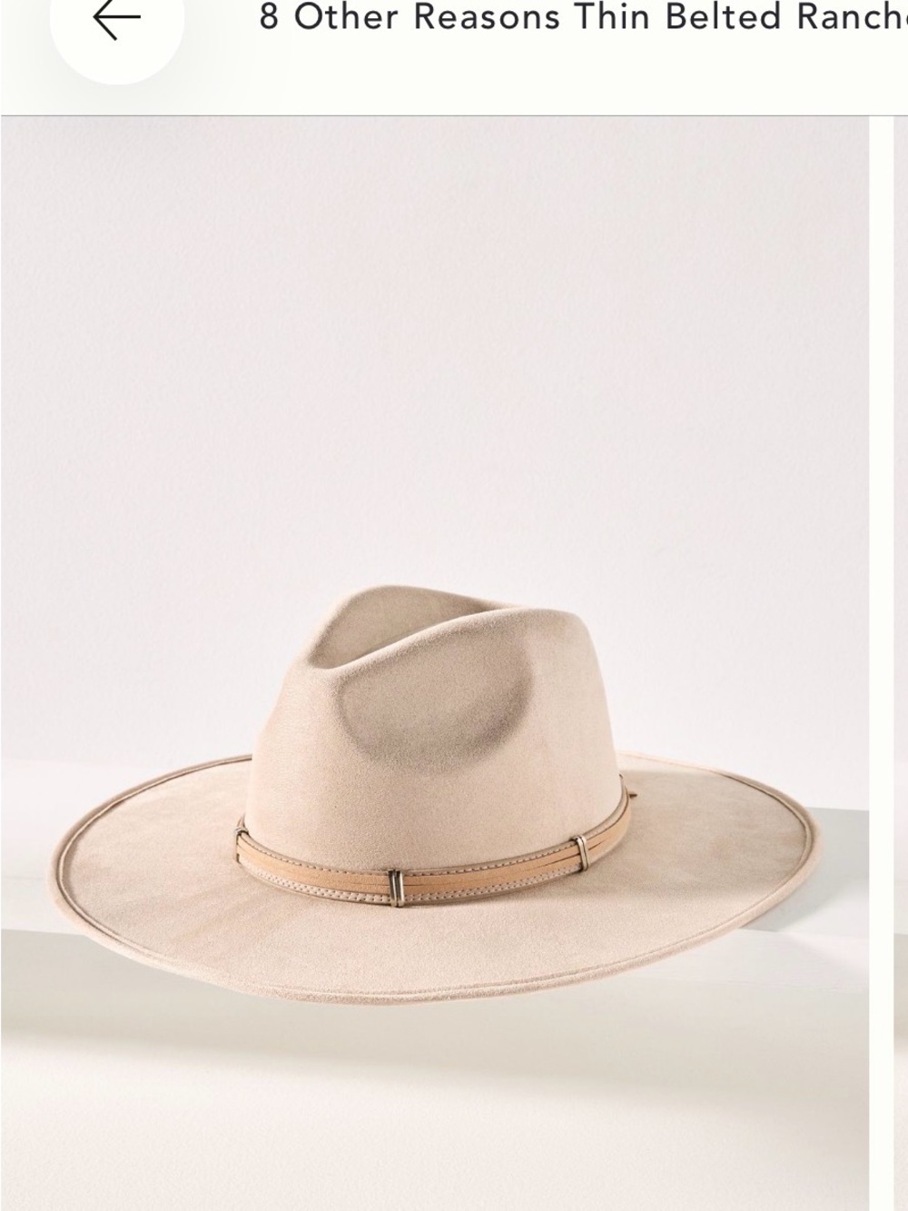8 Other Reasons Thin Belted Ranch Hat in Light Beige Anthropologie